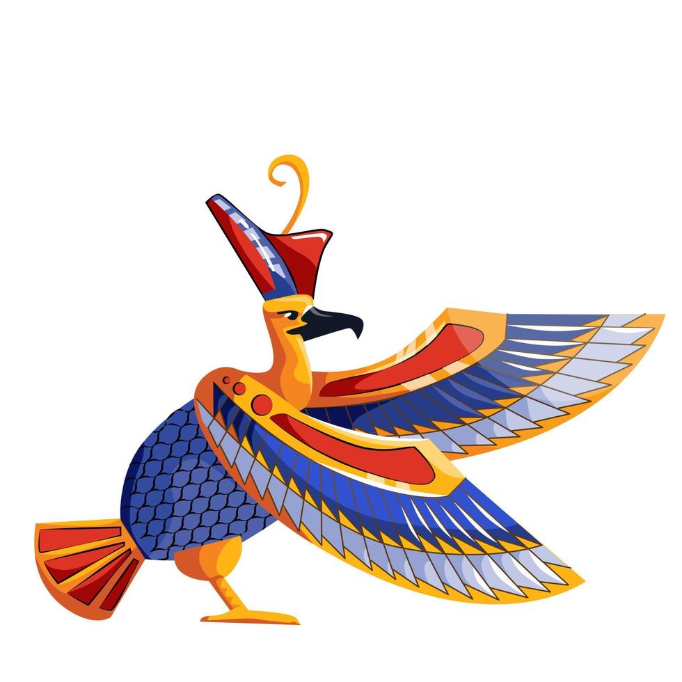 Ancient Egypt sacred bird falcon illustration vector