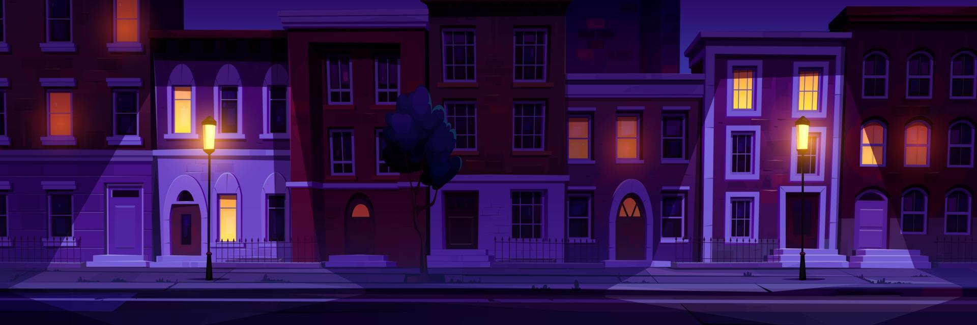 Cartoon city street at night vector