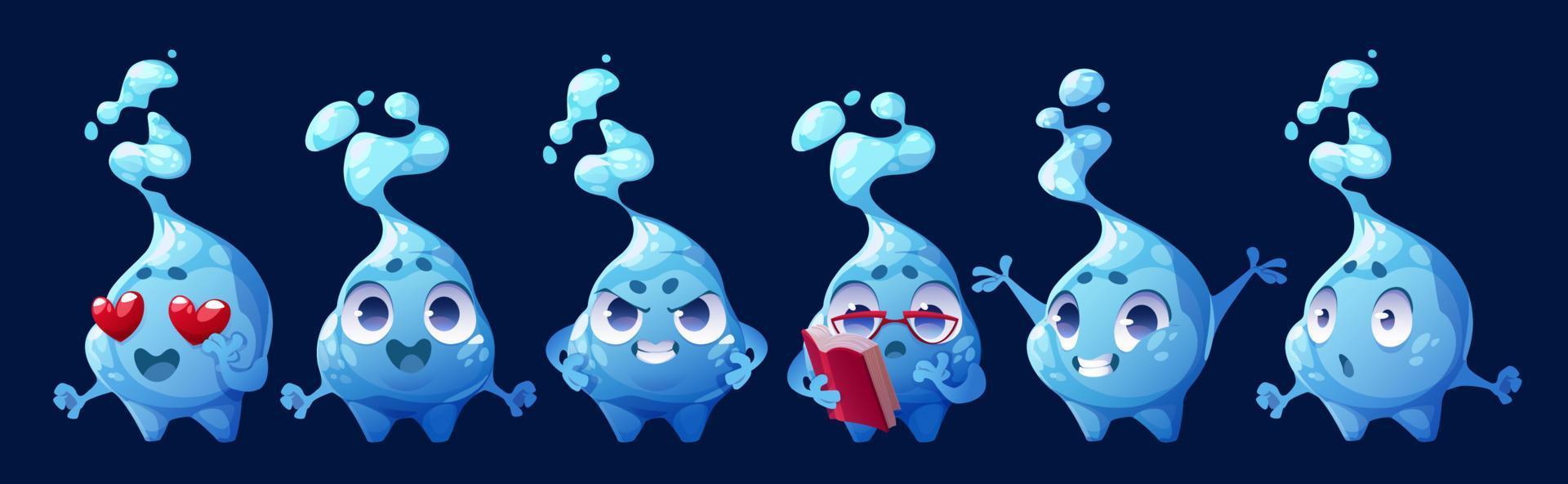 conjunto de aislado agua soltar personaje mascota vector