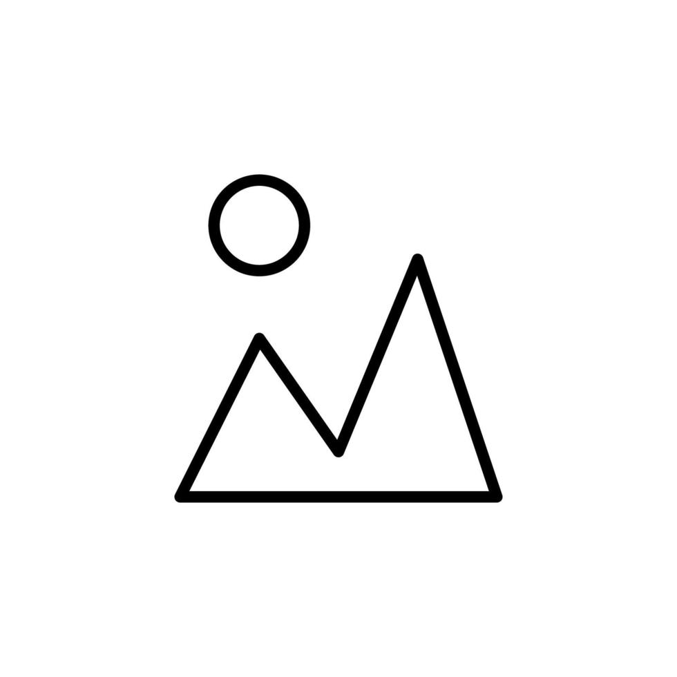 Mountain icon with outline style vector