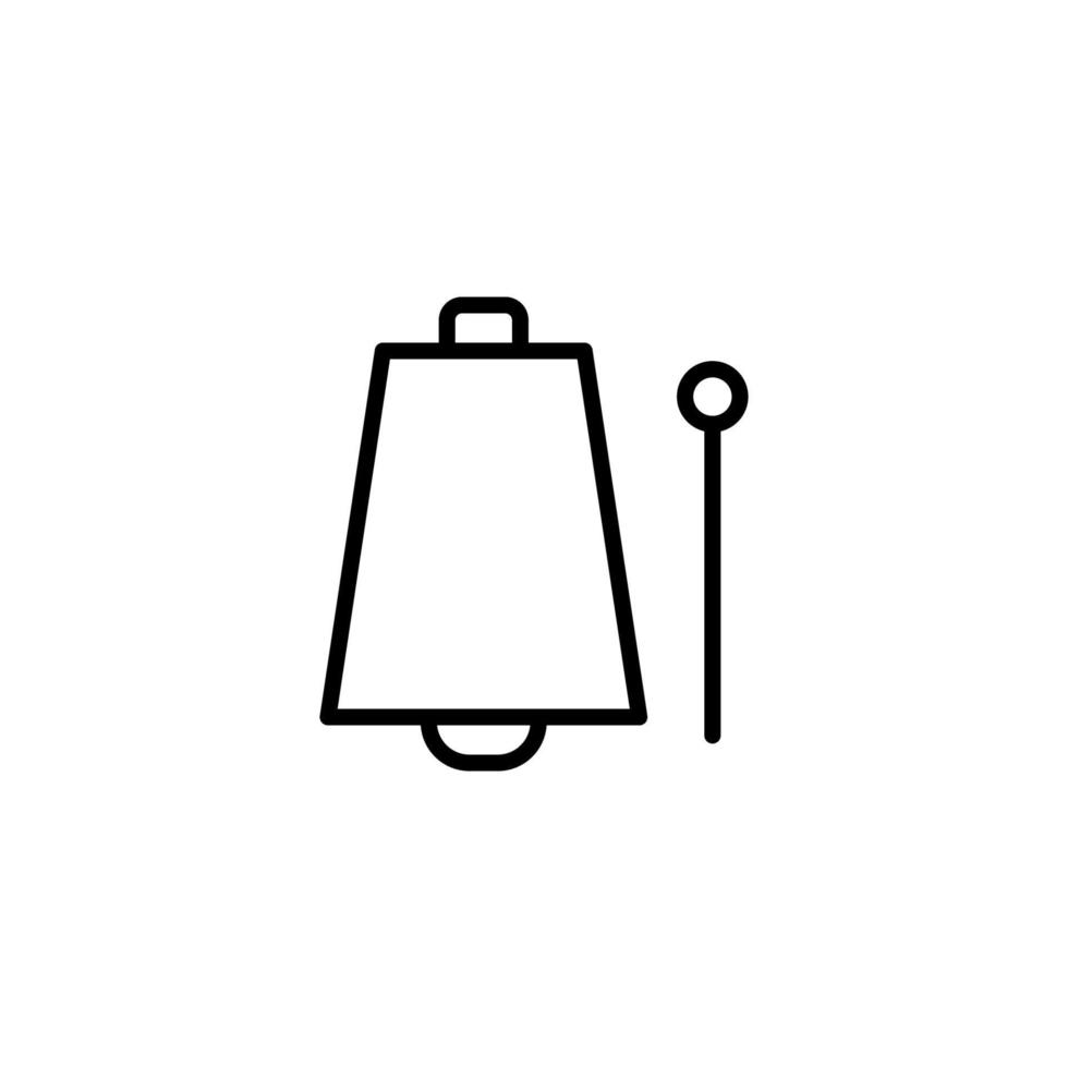 icono de campana con estilo de esquema vector