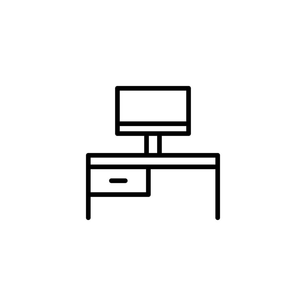 Monitor icon with outline style vector