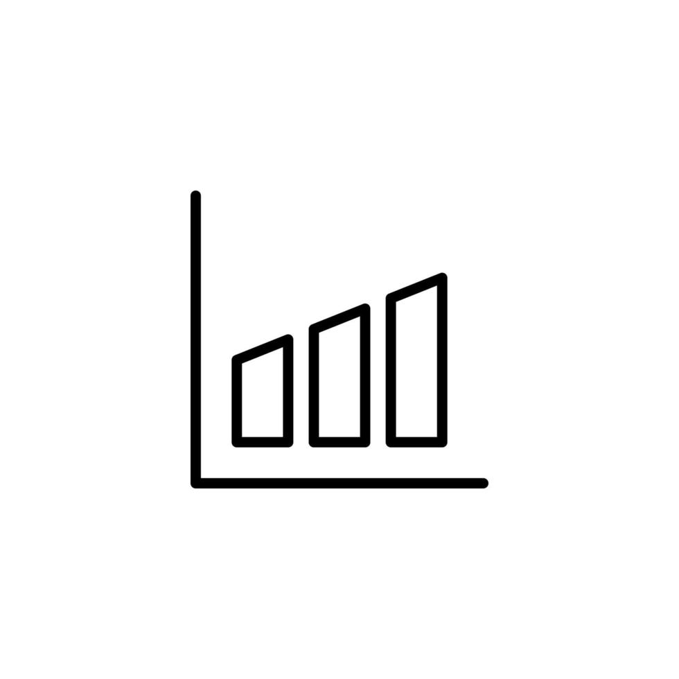 Graph icon with outline style vector