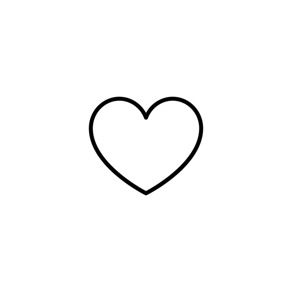 Heart icon with outline style vector