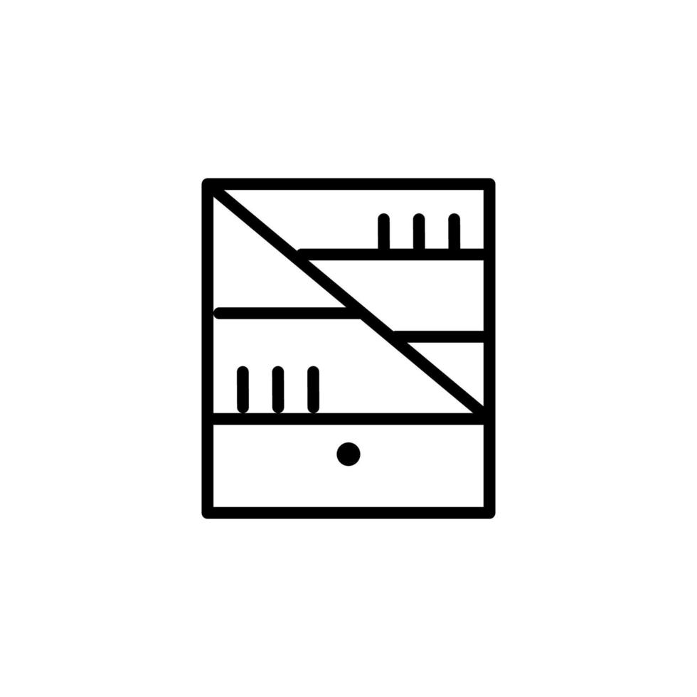 Drawer icon with outline style vector