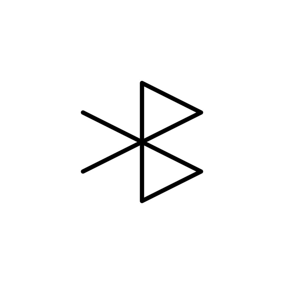 Bluetooth icon with outline style vector