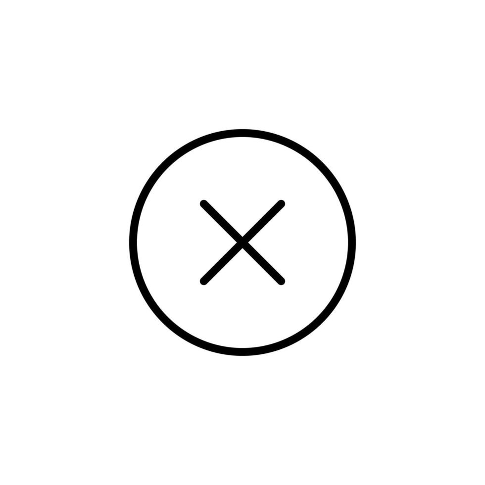 Close icon with outline style vector