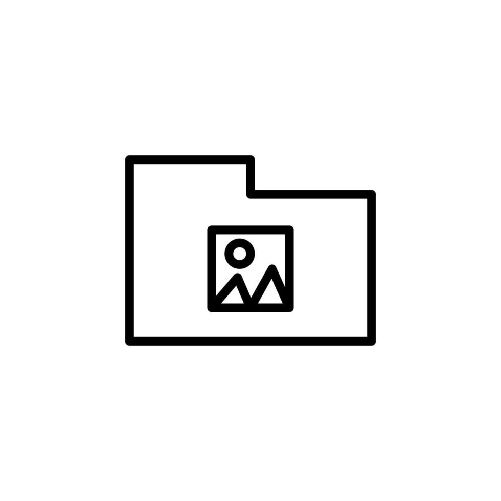 Folder icon with outline style vector