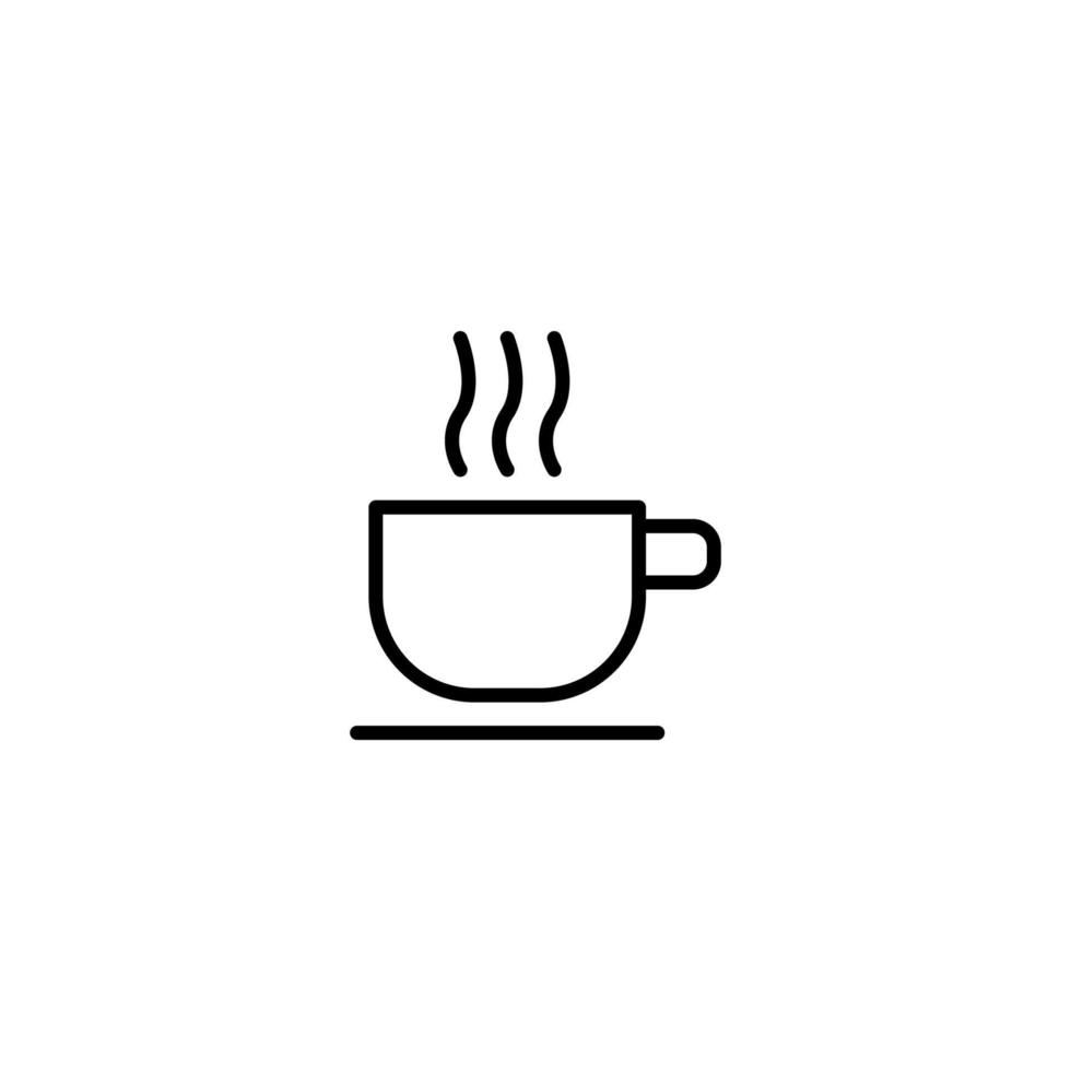 café icono con contorno estilo vector