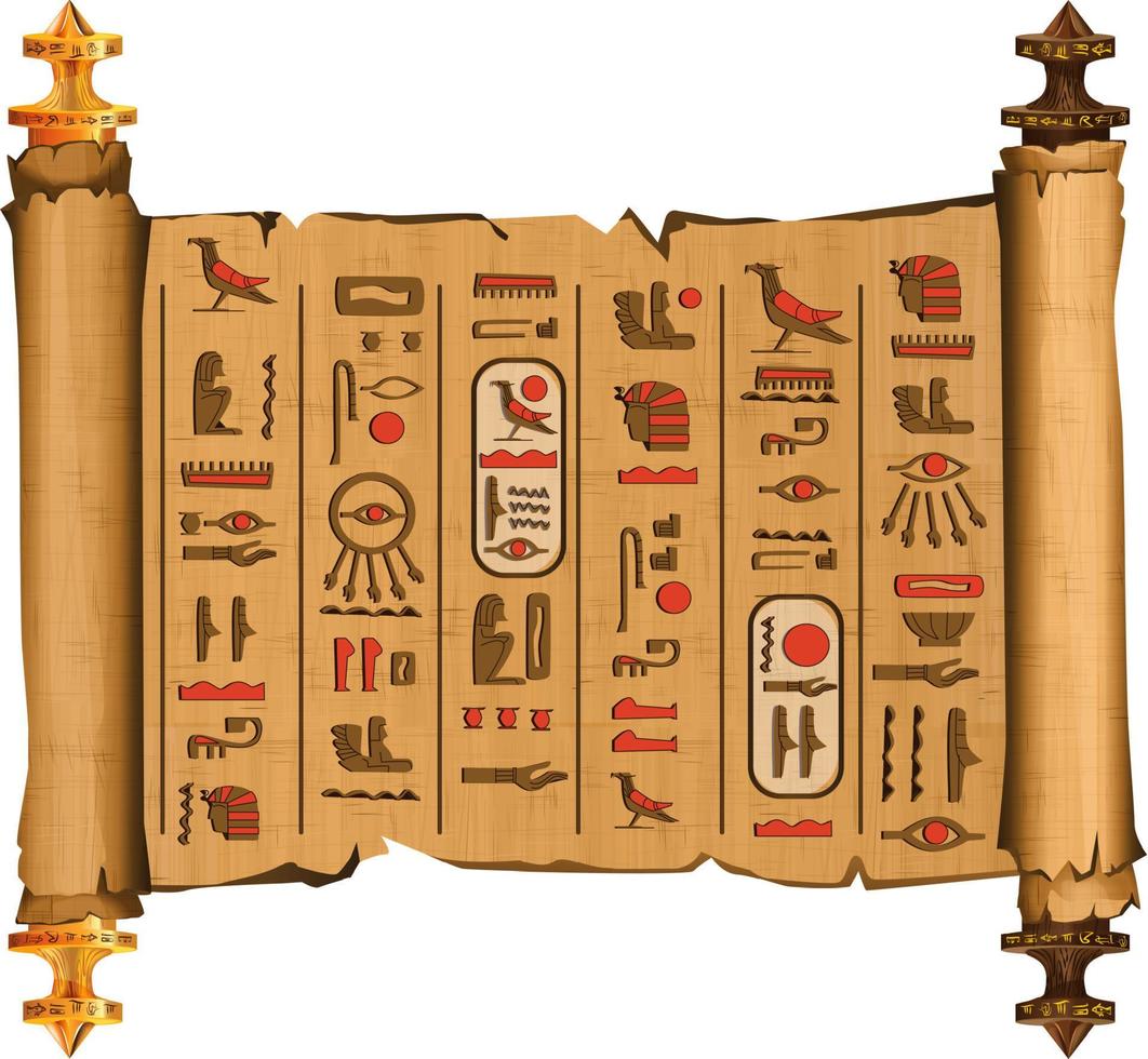 Ancient Egypt papyrus scroll cartoon vector