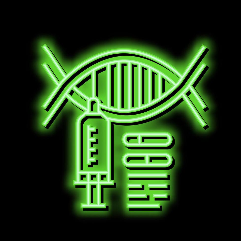 syringe molecular genetic neon glow icon illustration vector