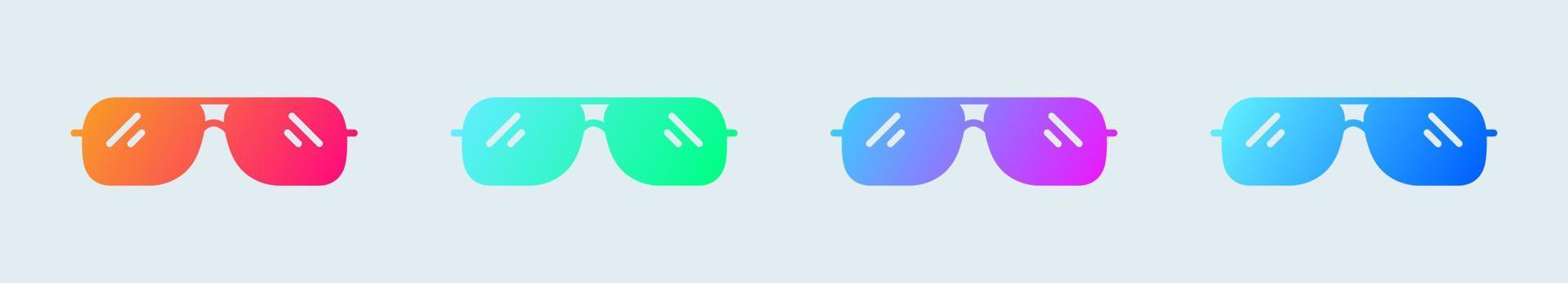 Sunglasses solid icon in gradient colors. Eyewear signs vector illustration.