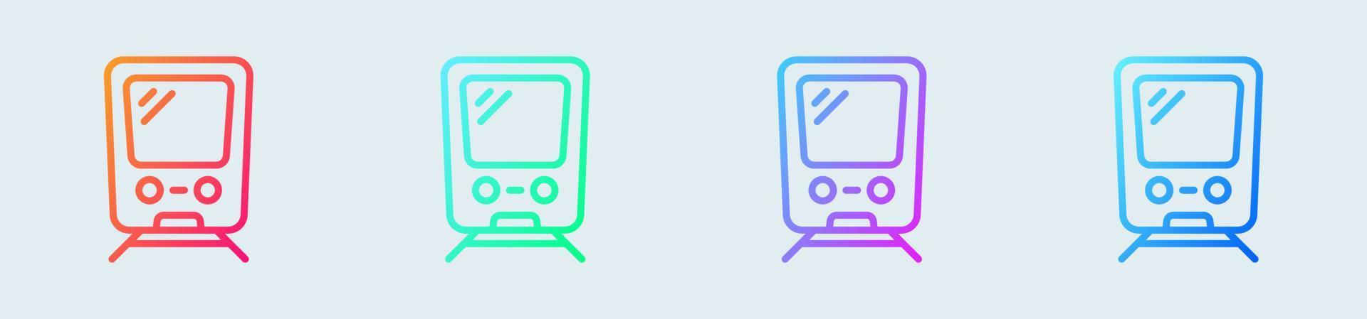 Train line icon in gradient colors. Subway signs vector illustration.