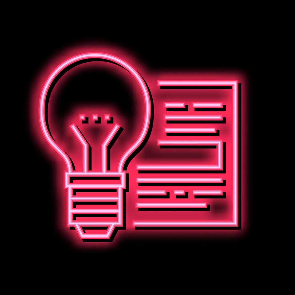 idea on paper list neon glow icon illustration vector