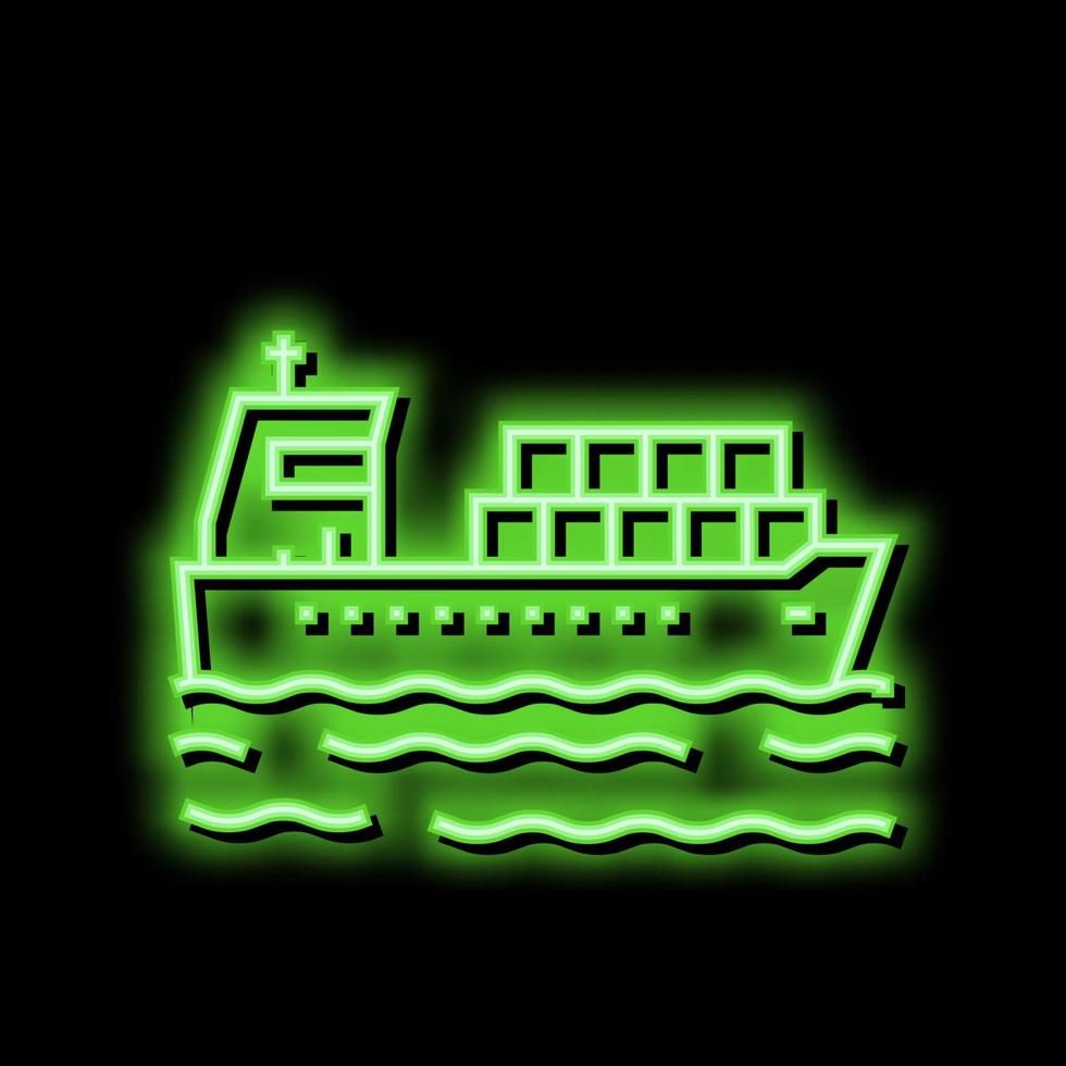 ship delivery containers neon glow icon illustration vector