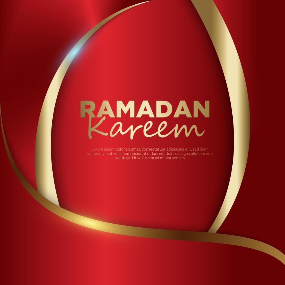 Ramadan Kareem banners and red color greeting cards, with calligraphy vector