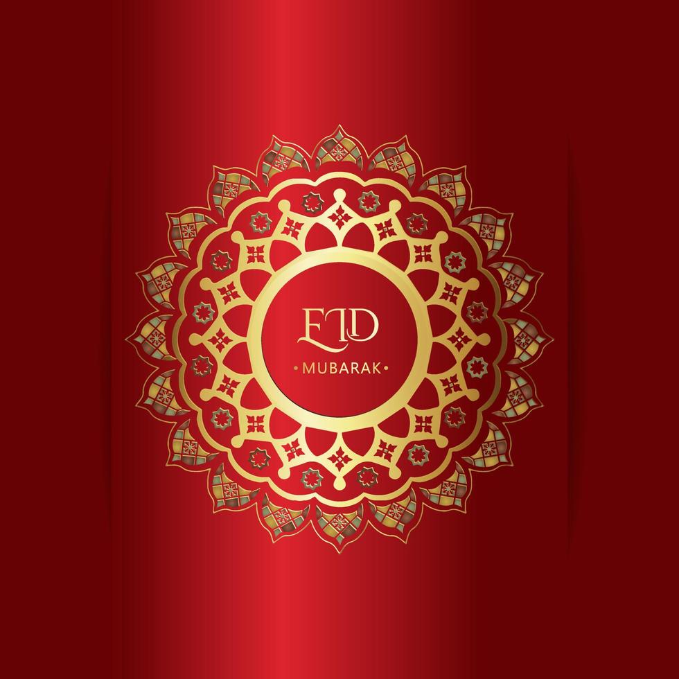 Arabic Islamic elegant red and golden luxury ornamental background vector