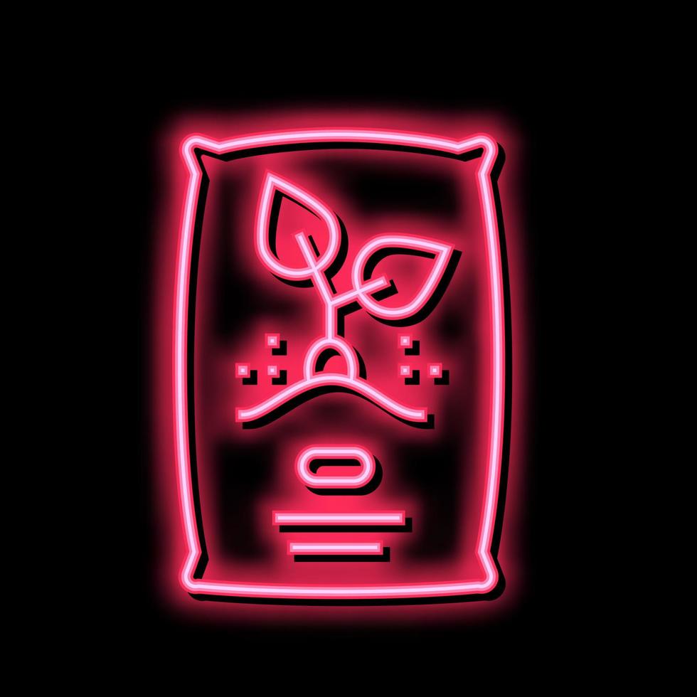 seeds bag neon glow icon illustration vector