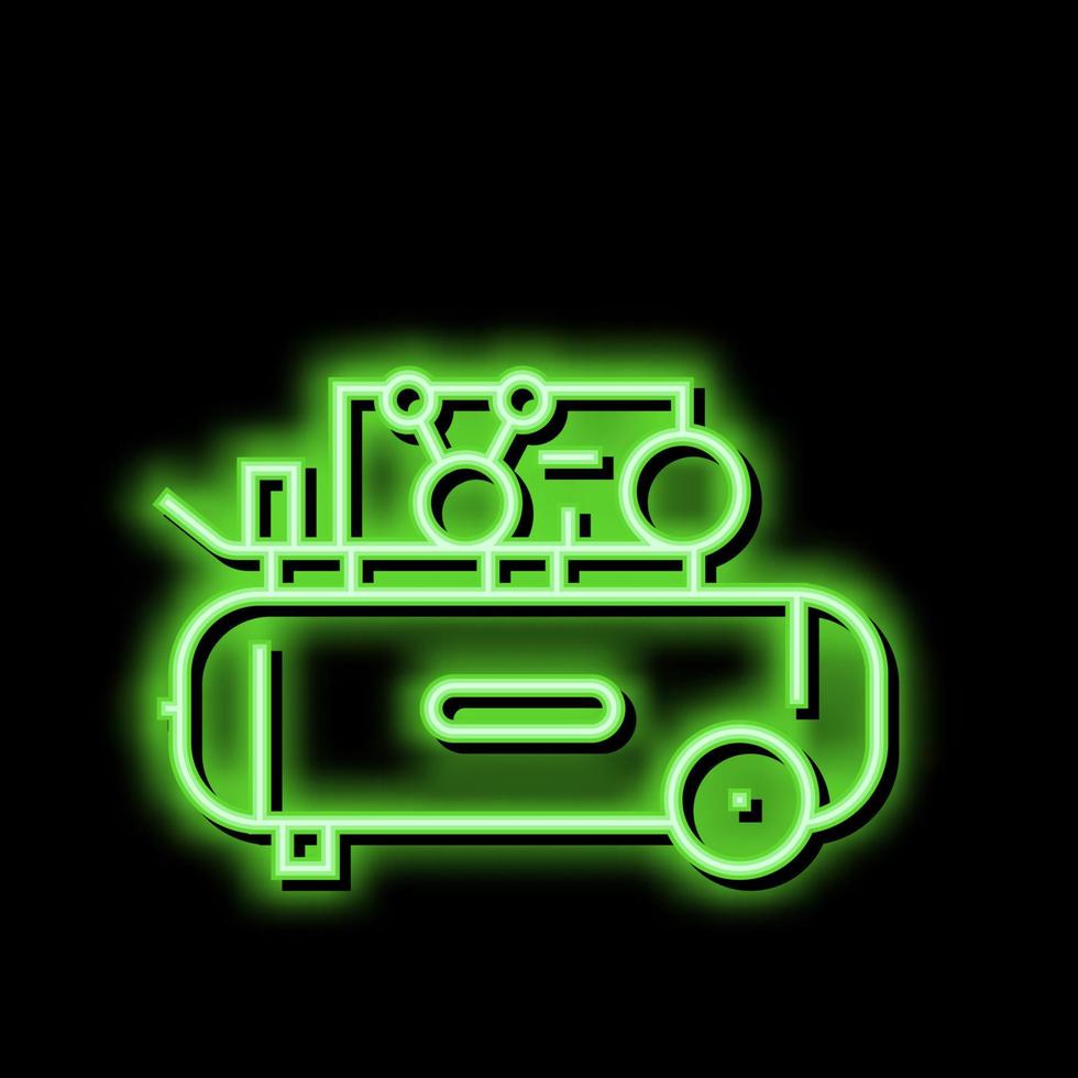 piston air compressor neon glow icon illustration vector