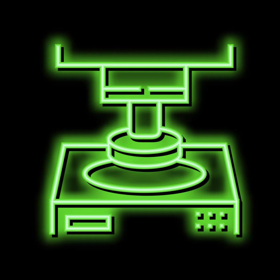 press equipment semiconductor manufacturing neon glow icon illustration vector