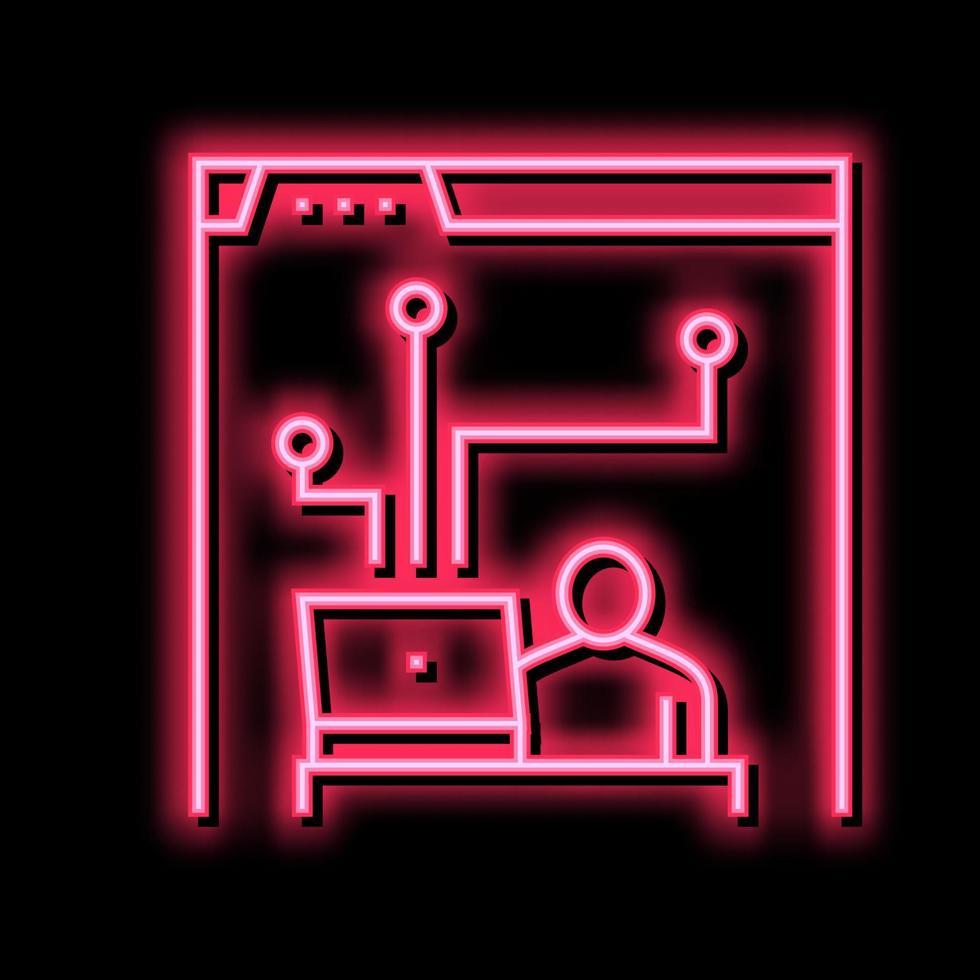 developer working and codding program neon glow icon illustration vector