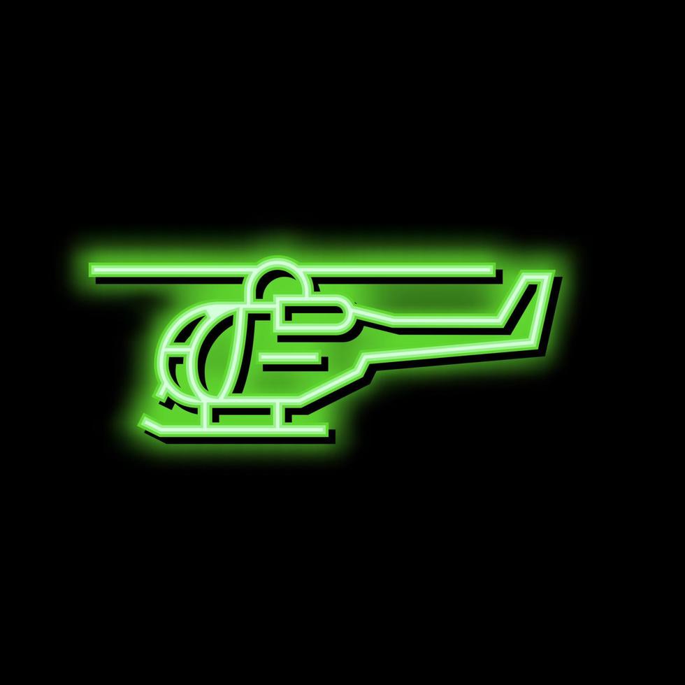 helicopter flight school neon glow icon illustration vector