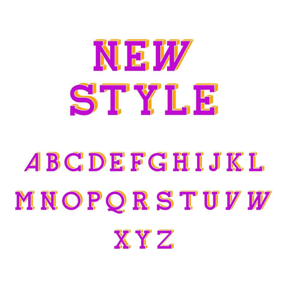 New style isometric font vector illustration