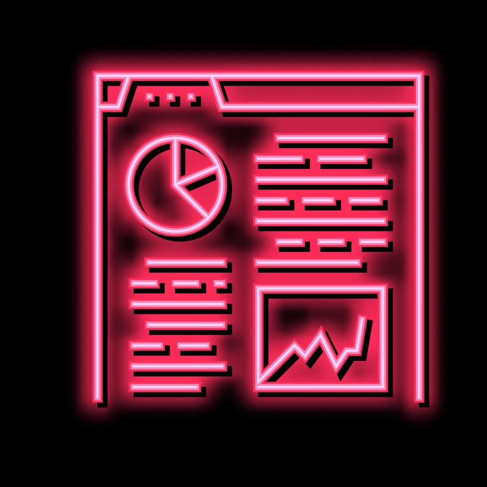 analytics report neon glow icon illustration vector