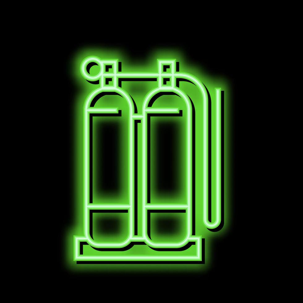 gas cilindros para soldadura neón resplandor icono ilustración vector