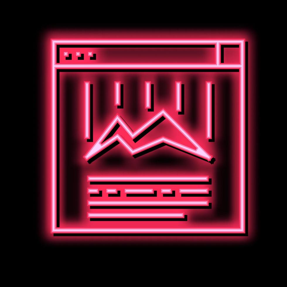 online chart neon glow icon illustration vector