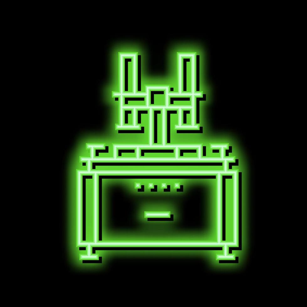 lapping machine neon glow icon illustration vector