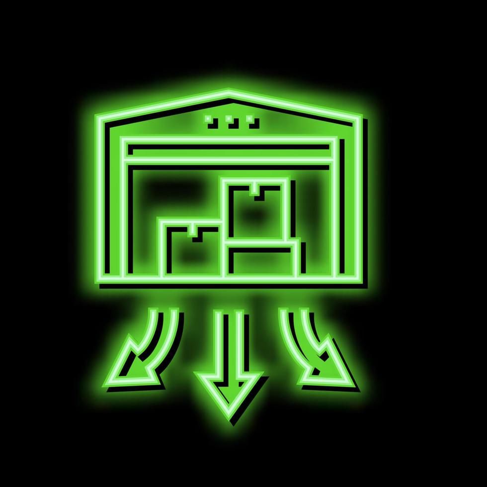 warehouse building neon glow icon illustration vector