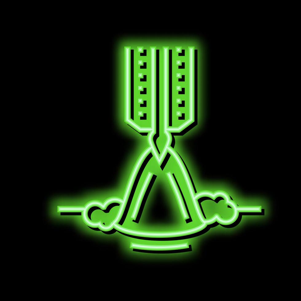 butt welding neon glow icon illustration vector
