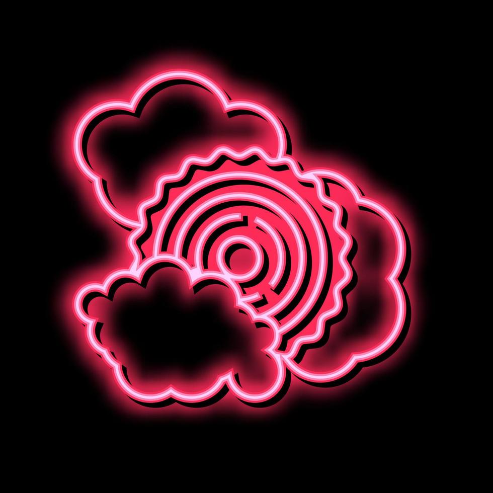 smoking wood trunk neon glow icon illustration vector
