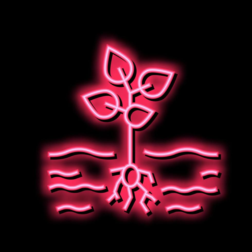 growing plant neon glow icon illustration vector