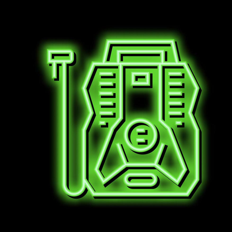 portable air compressor neon glow icon illustration vector