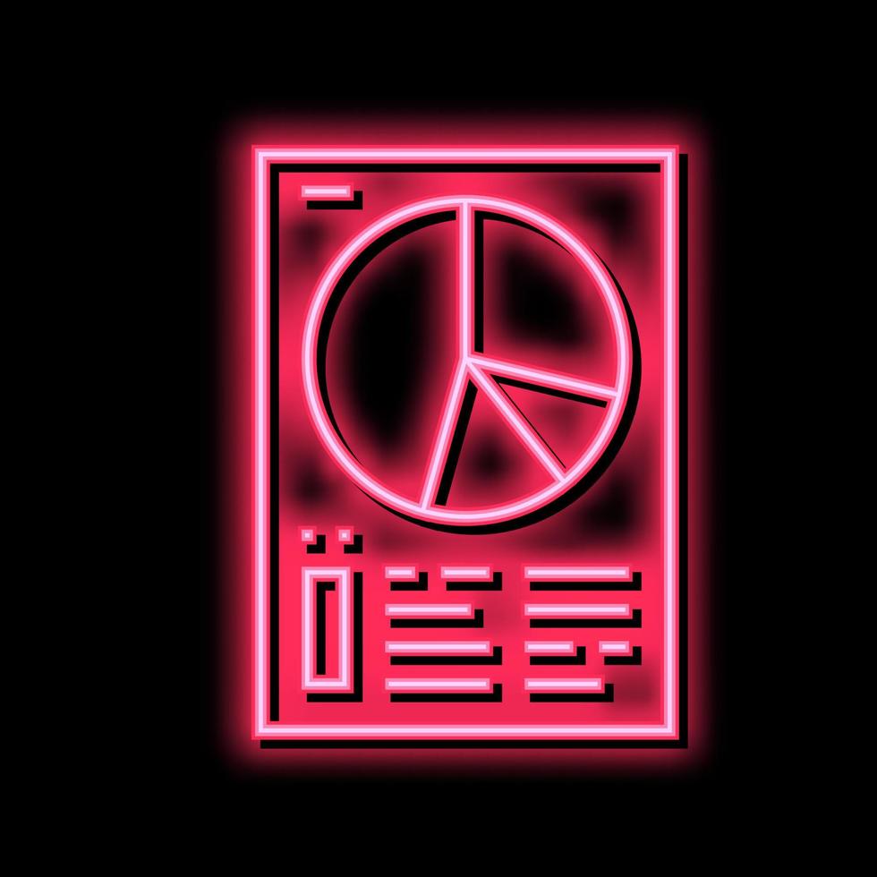 diagram on paper list neon glow icon illustration vector