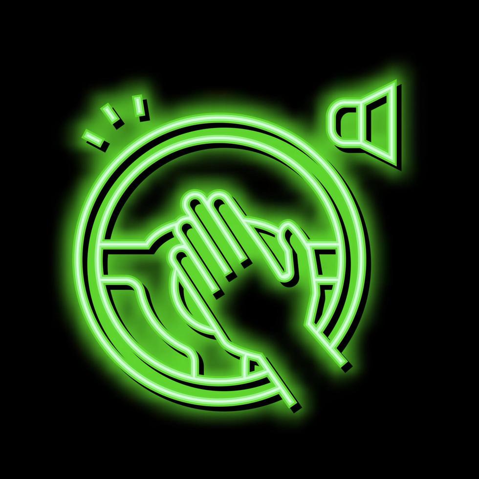 driver honking neon glow icon illustration vector