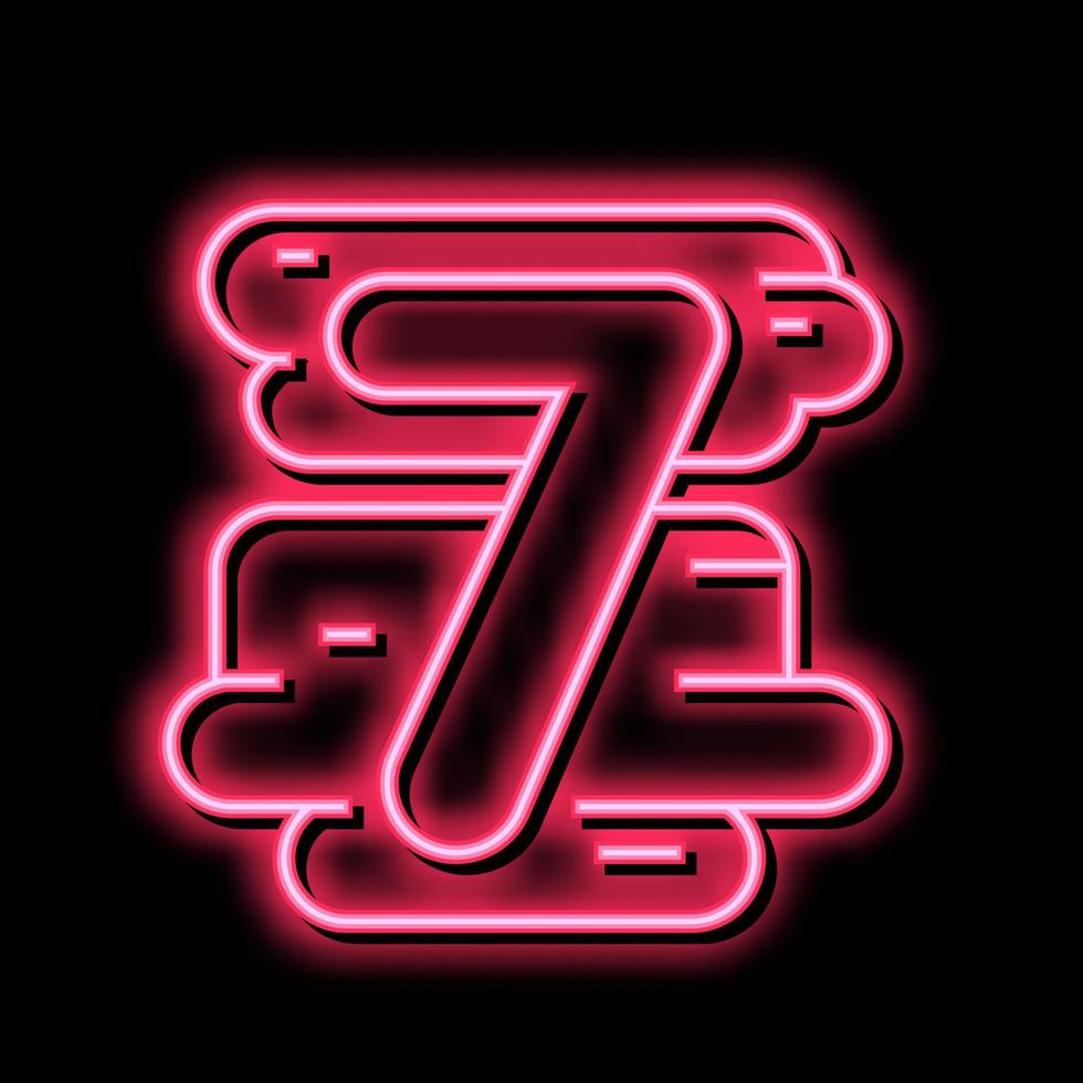 seven number neon glow icon illustration vector