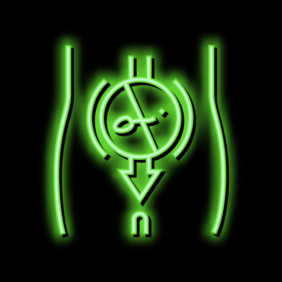 sperm sterilization neon glow icon illustration vector