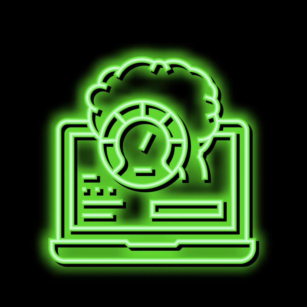 laptop optimize neon glow icon illustration vector