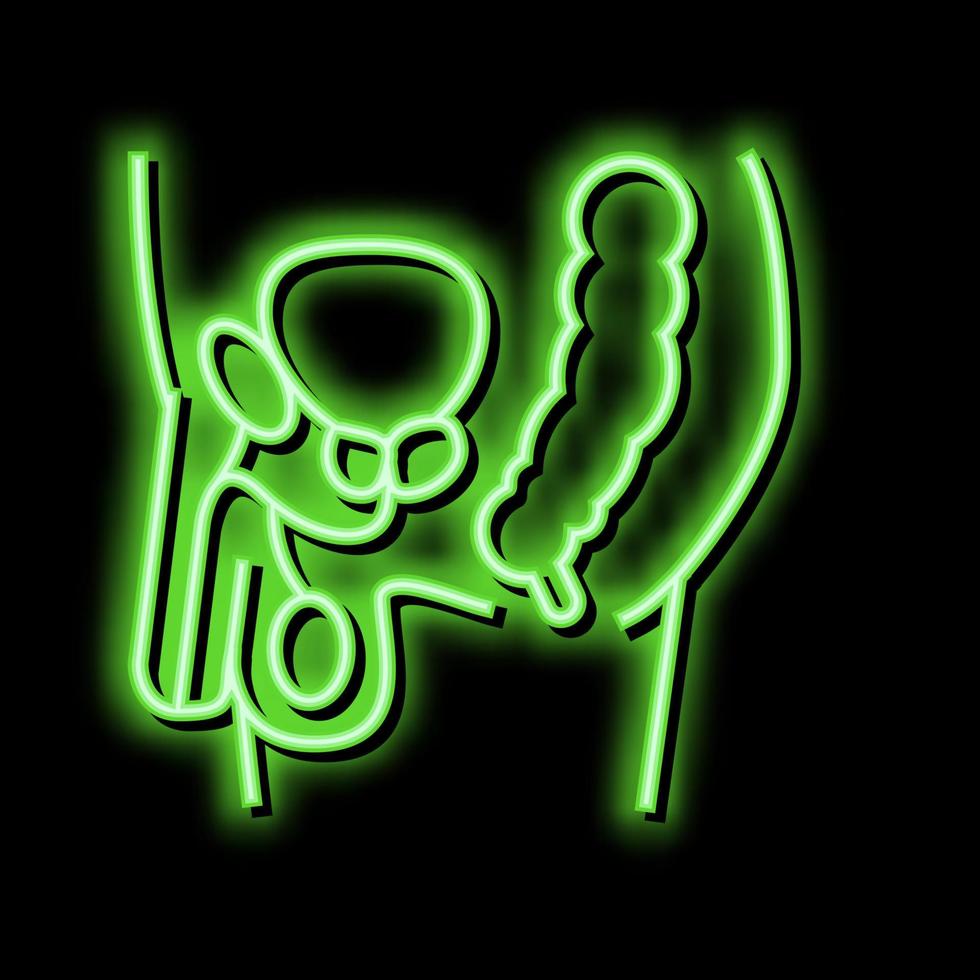 patient with prostate neon glow icon illustration vector