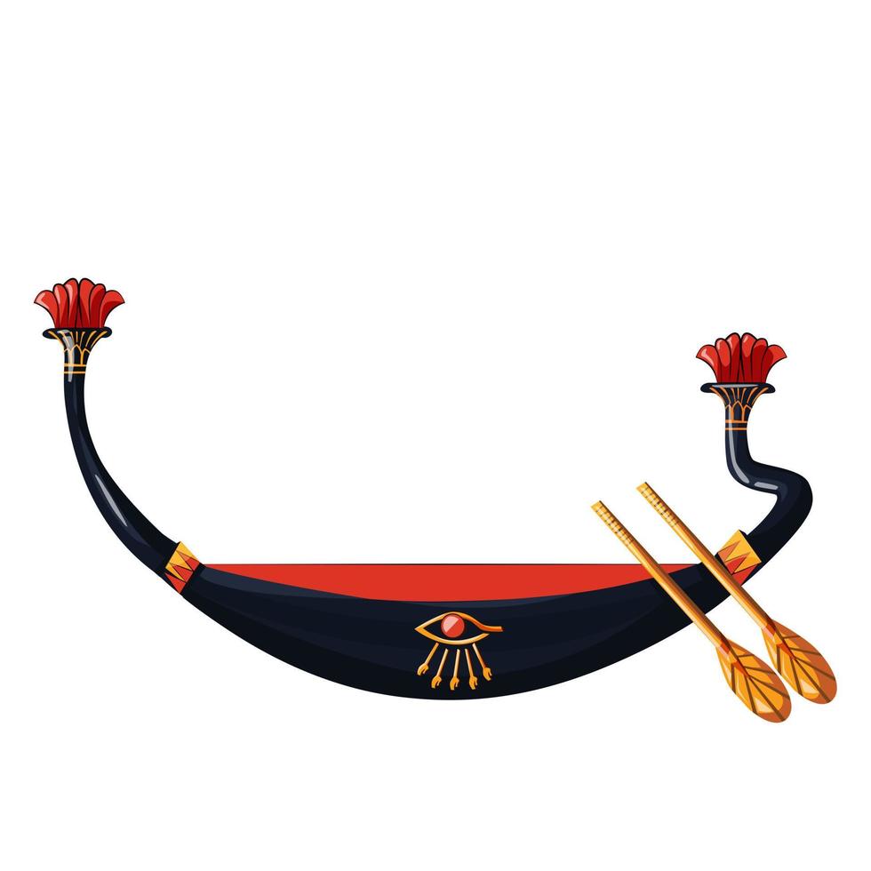 Ancient Egypt wooden boat for sun god trip vector