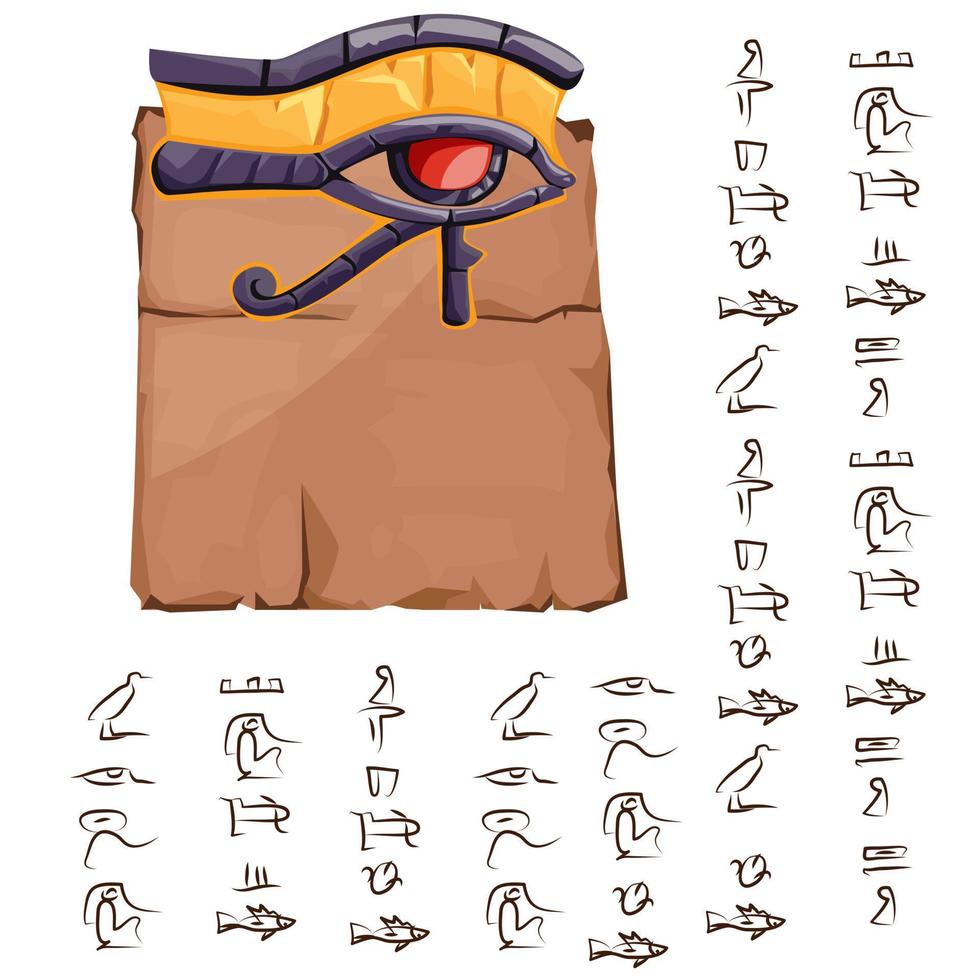 Ancient Egypt papyrus or stone column with eye vector