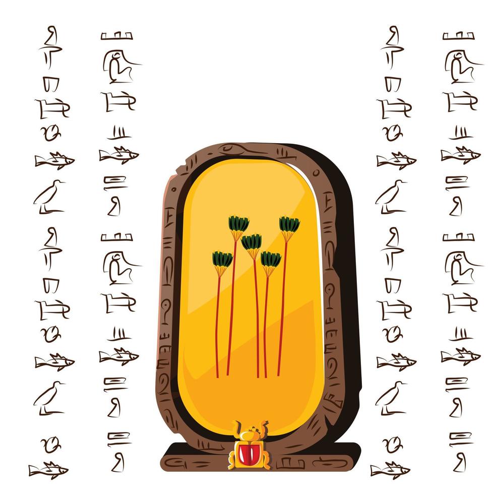 Ancient Egypt stone board, clay plate illustration vector