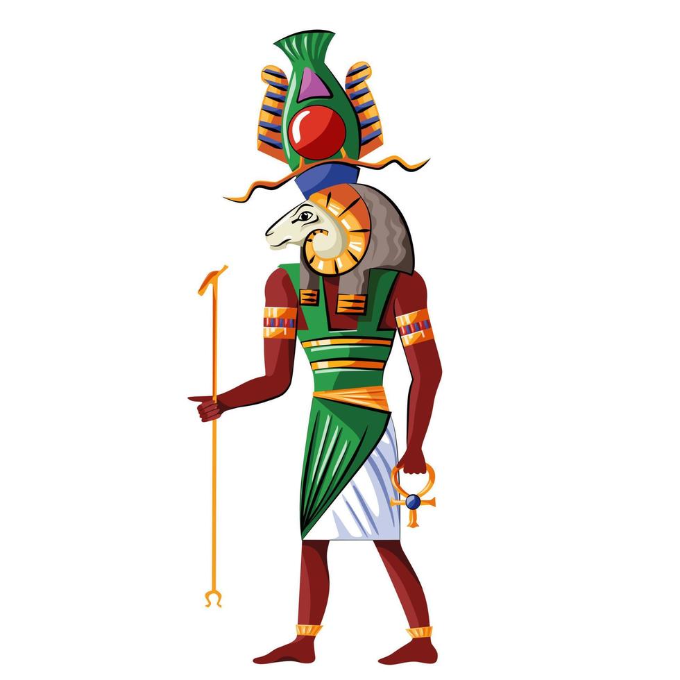 antiguo Egipto Dios Nilo fuente khnum ilustración vector