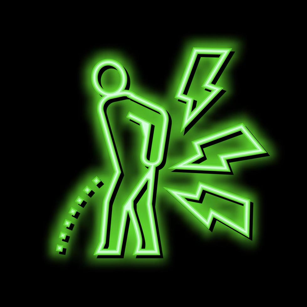 pain when urinating neon glow icon illustration vector