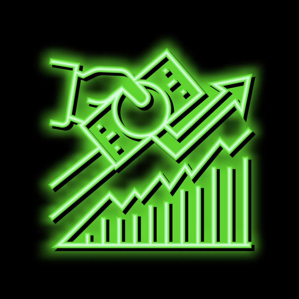 profit growth neon glow icon illustration vector
