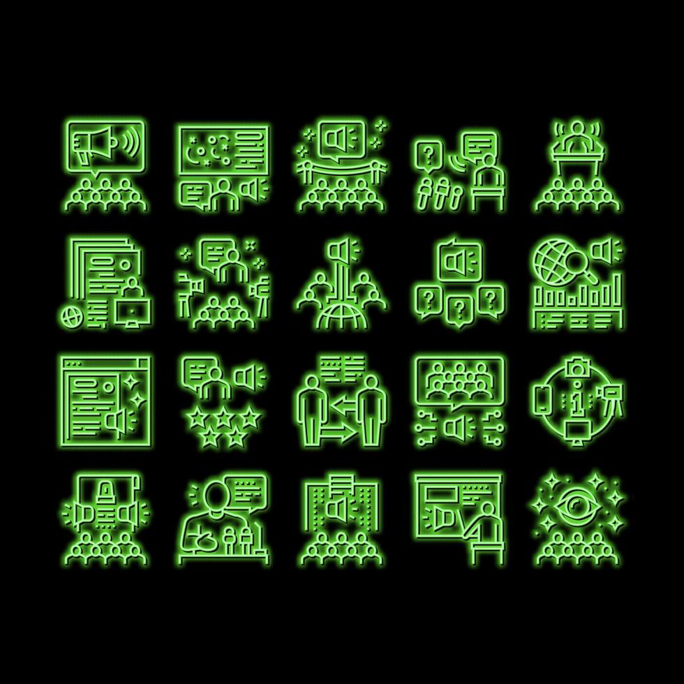 Pr Public Relations neon glow icon illustration vector