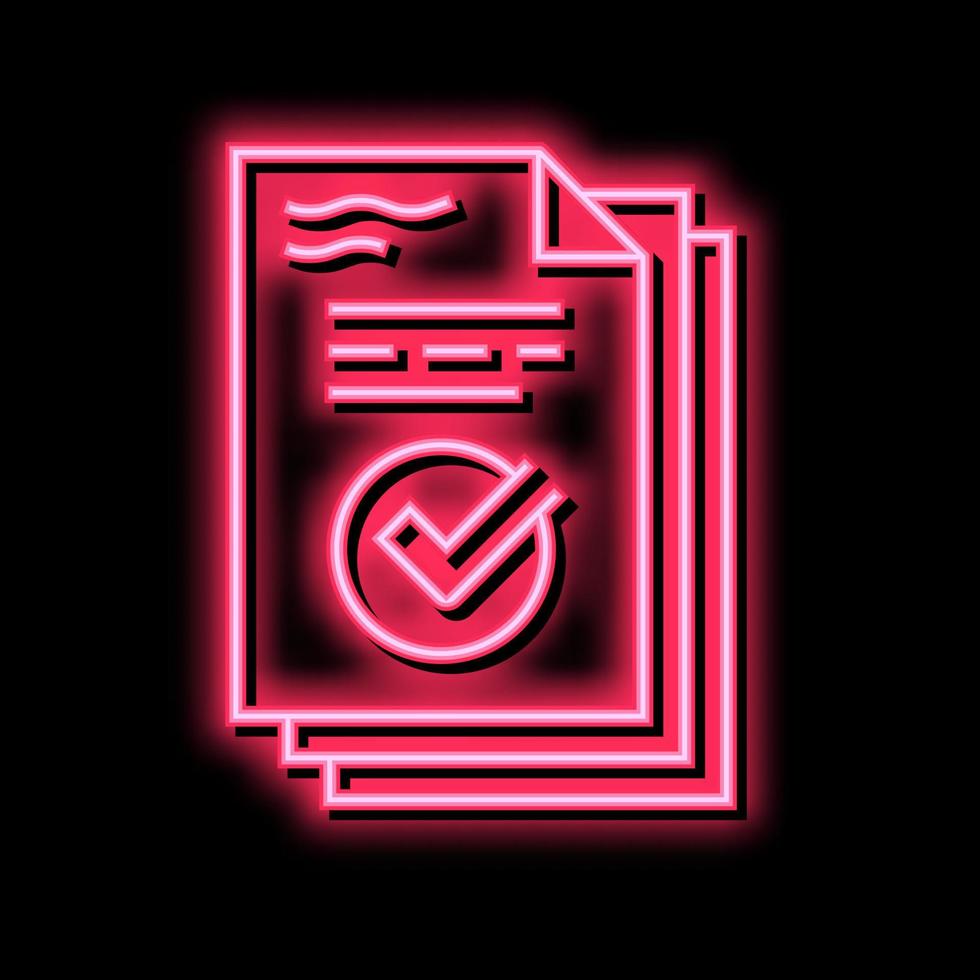work report neon glow icon illustration vector